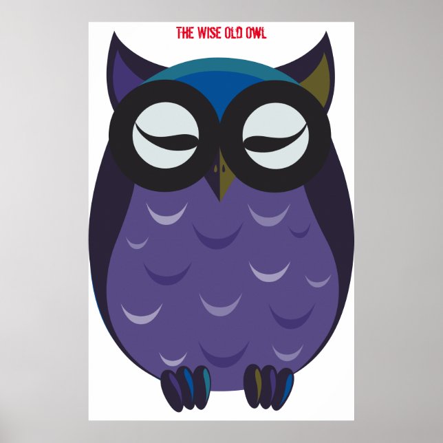 Weise Alte Eule Poster (Vorne)