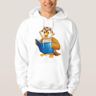 Weise Eule liest Buch Hoodie