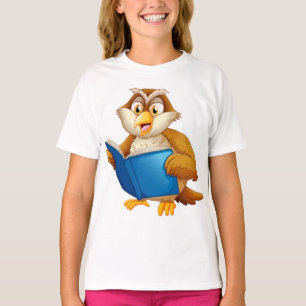 Weise Eule liest Buch T-Shirt