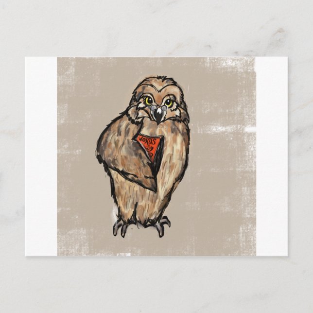 Weise Eule Postkarte (Vorderseite)