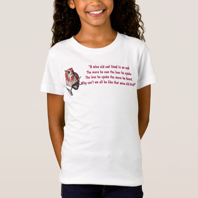 "Weise Eule" T-Shirt (Vorderseite)