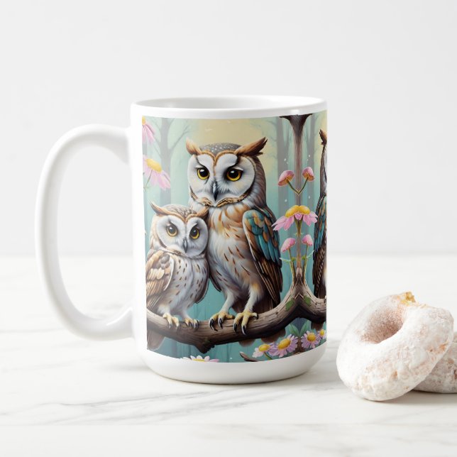 Weise Eulen Kaffeetasse (Mit Donut)
