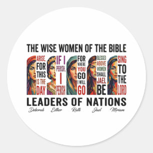 Weise Frauen der Bibel Führerinnen Runder Aufkleber