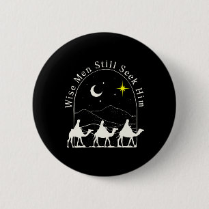 Weise Männer Christliches Weihnachten Jesus Krippe Button