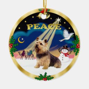 Weise Männer - Norwich Terrier Keramik Ornament