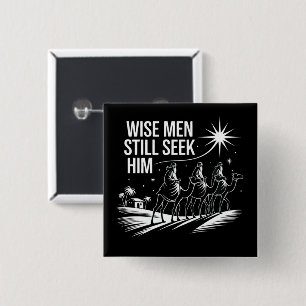 Weise Männer suchen ihn noch Christliches Weihnach Button