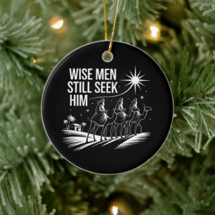 Weise Männer suchen ihn noch Christliches Weihnach Keramik Ornament