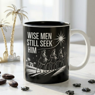 Weise Männer suchen ihn noch immer Christliches Ge Zweifarbige Tasse