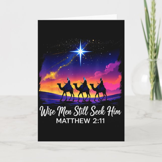 Weise Männer suchen ihn noch immer Jesus Glaube 3  Karte (Vorderseite)