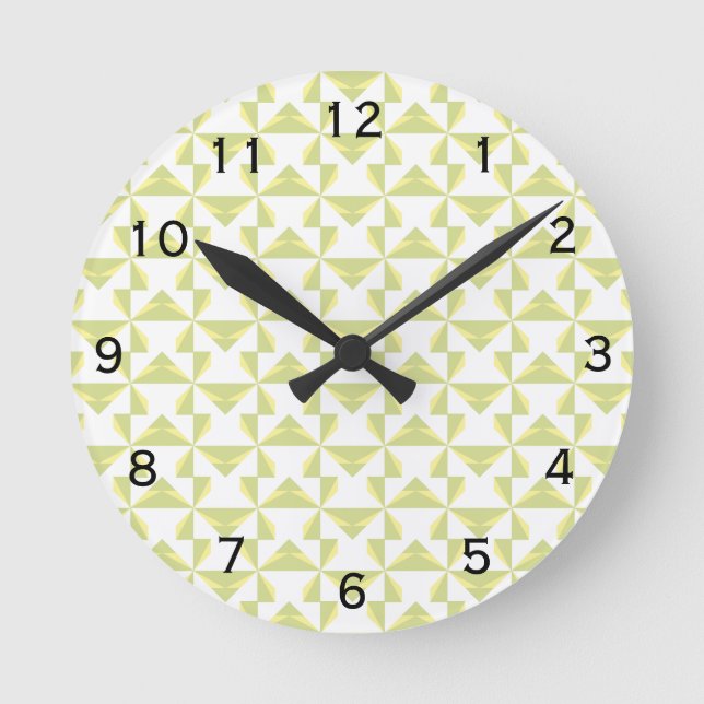 Weise Pinwheels Runde Wanduhr (Vorderseite)