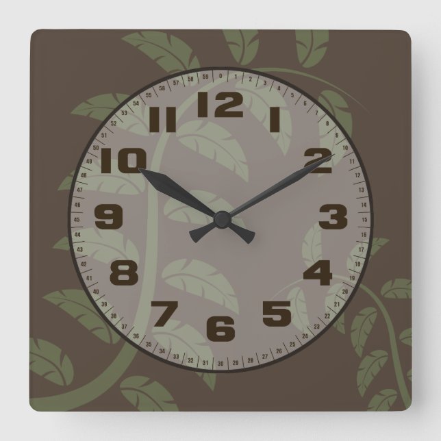 Weise Reben Quadratische Wanduhr (Vorderseite)