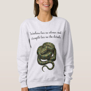 Weise Schlange Minimalistischer Naturkunst - Weiße Sweatshirt