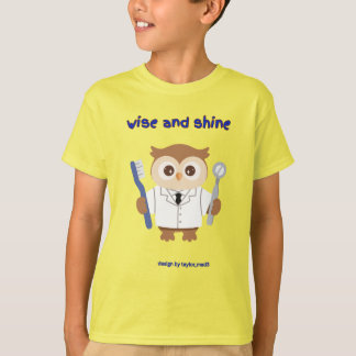 WEISE SMILES Gelbe Eule Zahnarzt Jungen kurzarm T-Shirt