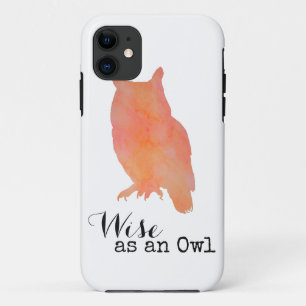 Weise wie eine typografische Aquarell-Eule Case-Mate iPhone Hülle