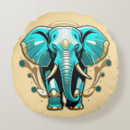 Weisen als Elefantenklasse A Catton Rundes Kissen