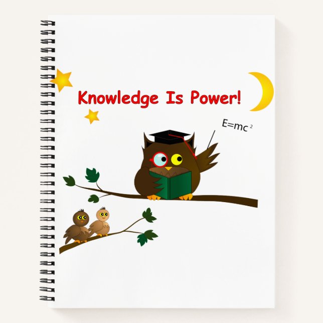 Weisen Owl lehren Notizbuch (Vorderseite)
