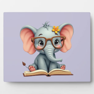 Weiser Baby-Elefant Fotoplatte