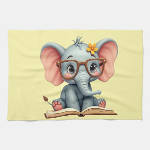 Weiser Baby-Elefant Geschirrtuch