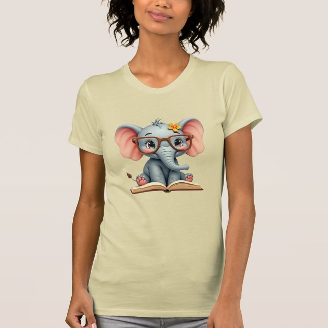 Weiser Baby-Elefant T-Shirt (Vorderseite)