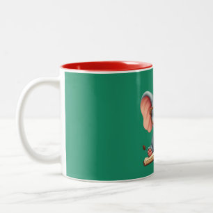 Weiser Baby-Elefant Zweifarbige Tasse