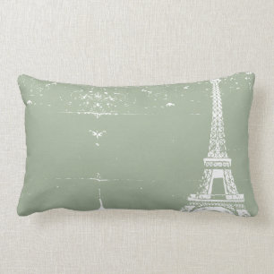 Weiser Eiffelturm-kundenspezifische Baumwollkissen Lendenkissen