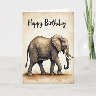 Weiser Elefant Geburtstagskarte Karte