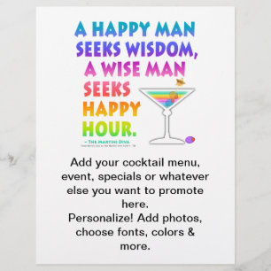 Weiser Mann sucht Happy Hour Bier Flyer