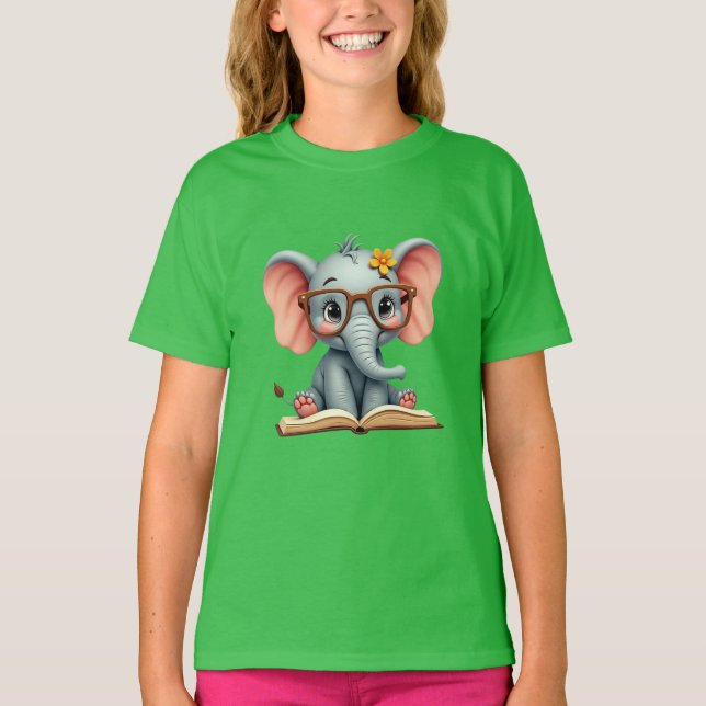 Weises Baby-Elefant T-Shirt (Vorderseite)