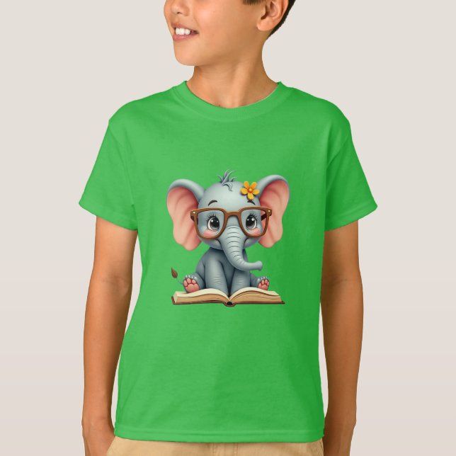 Weises Baby-Elefant T-Shirt (Vorderseite)
