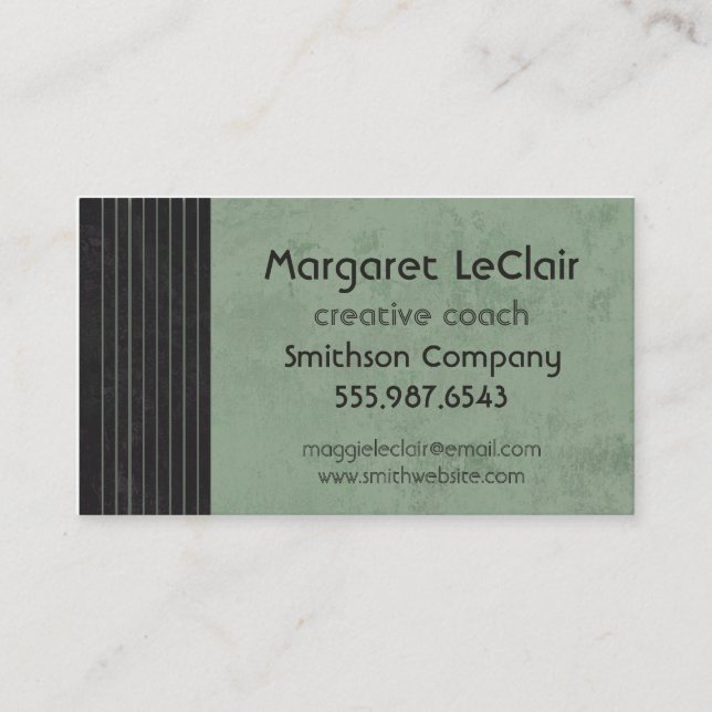 Weises Grün-berufliche/kreative Geschäfts-Karte Visitenkarte (Vorderseite)