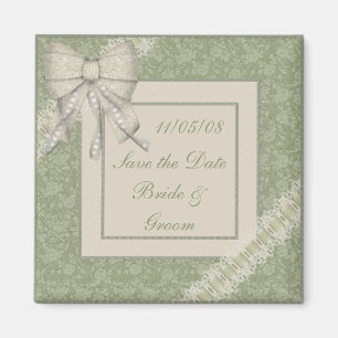 Weises Wedding Grün-Gewohnheit KRW Save the Date Magnet