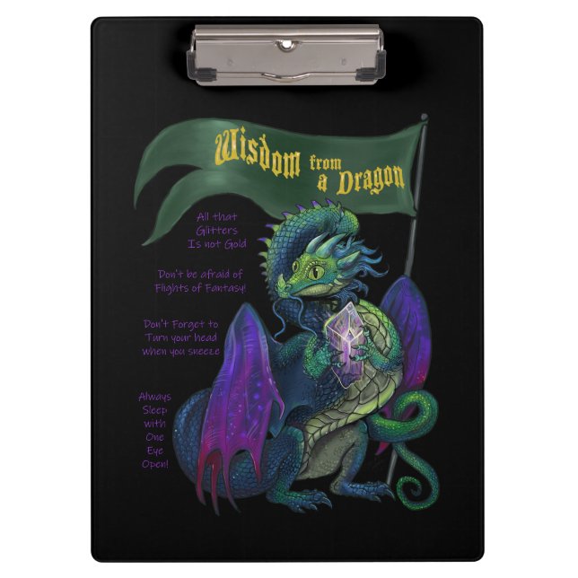 Weisheit aus Drachen Klemmbrett (Vorderseite)