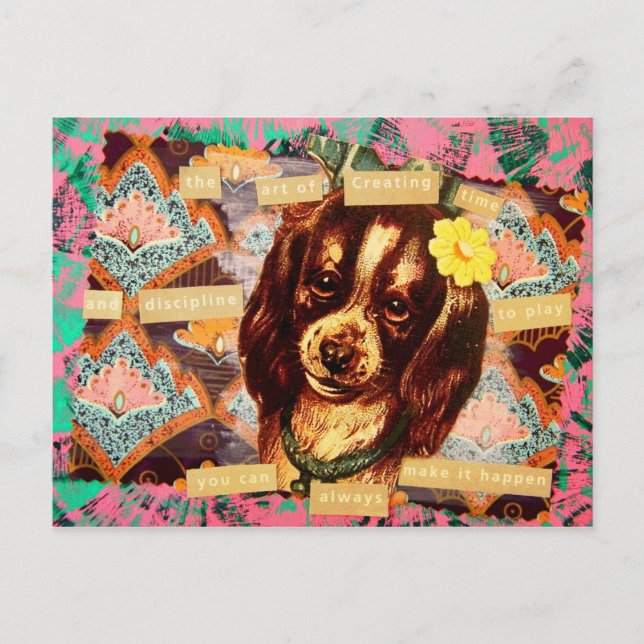 Weisheit eines Hundes - Vintag Postkarte (Vorderseite)