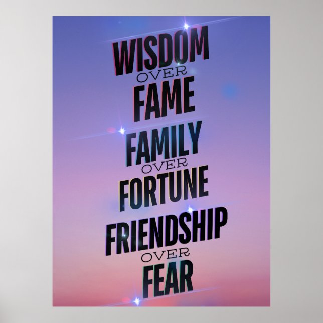 Weisheit Familienfreundschaft - Inspiration Poster (Vorne)