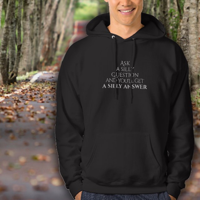 Weisheit fragt sarkastisches Sprichwort weiß Hoodie (Von Creator hochgeladen)