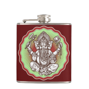 Weisheit Ganapati Indien Hindu Lord Ganesha Elefan Flachmann