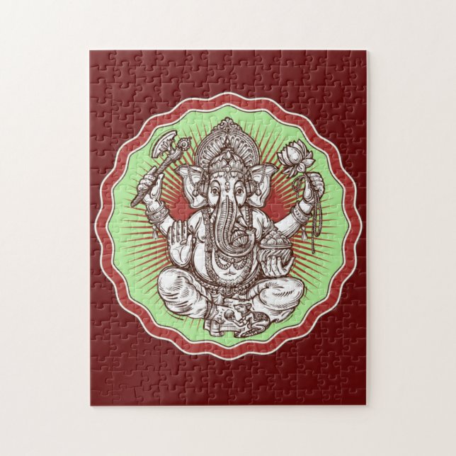 Weisheit Ganapati Indien Hindu Lord Ganesha Elefan Puzzle (Vertikal)