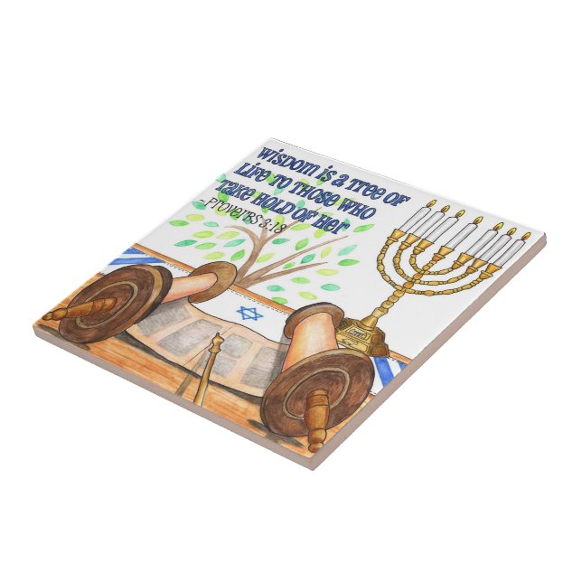 Weisheit ist ein Baum des Lebens - Tile/ Trivet/ S Fliese (Seite)