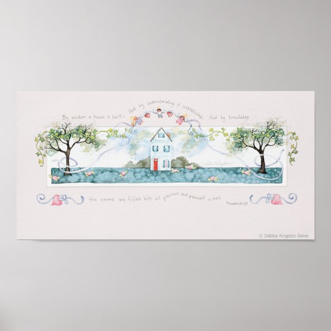 Weisheit ist ein Haus gebaut Poster (Vorne)