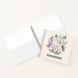 Weisheit Rosa Blume und Blätter Typografie Notizbuch