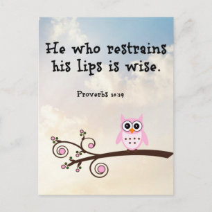 Weisheit - Sprichwörter 10:19 Postkarte