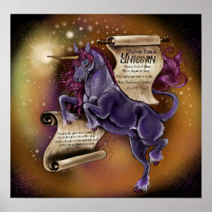 Weisheit von einem Einhorn, Poster Druck