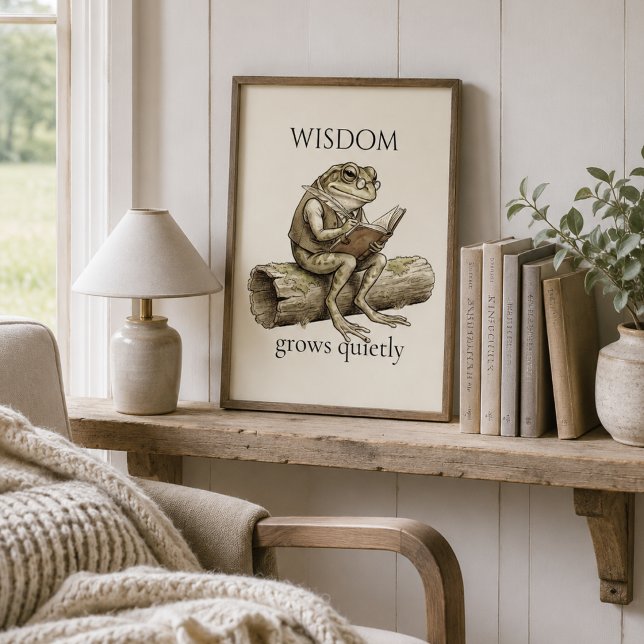 „Weisheit wächst leise“-Froschposter Poster (Von Creator hochgeladen)