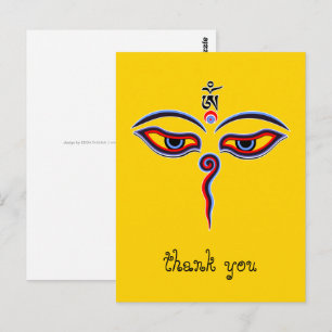 Weisheitsaugen des Buddha - Bodhnath Tempel Augen Postkarte