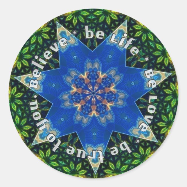 Weisheitswörter - sei Lebensticker Runder Aufkleber (Vorderseite)