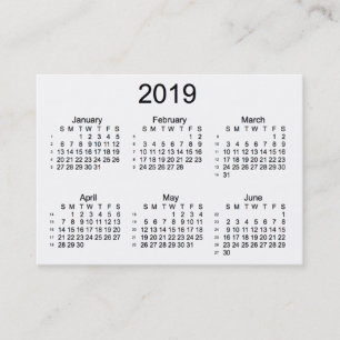 Weiß 2019 52 Wochen-Kalender durch Janz Visitenkarte