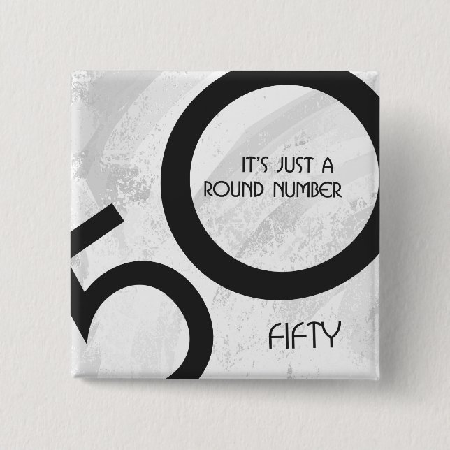 Weiß 50 Jahrzehnt Geburtstag Button (Vorderseite)