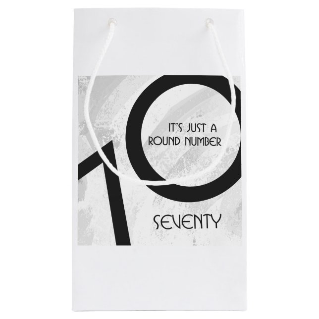 Weiß 70 Jahrzehnt Geburtstag Kleine Geschenktüte (Rückseite)