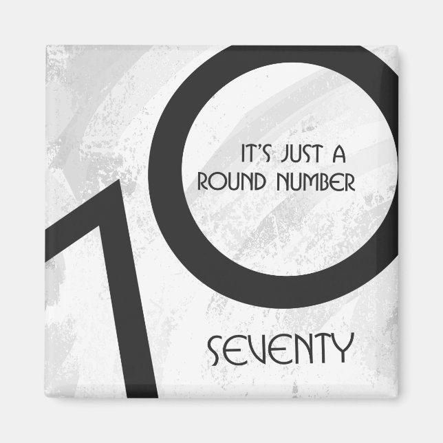 Weiß 70 Jahrzehnt Geburtstag Magnet (Vorne)