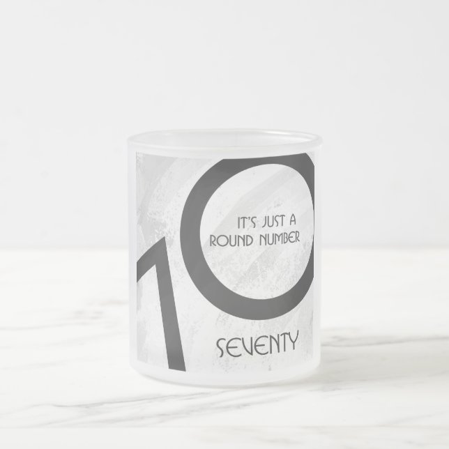 Weiß 70 Jahrzehnt Geburtstag Mattglastasse (Mittel)